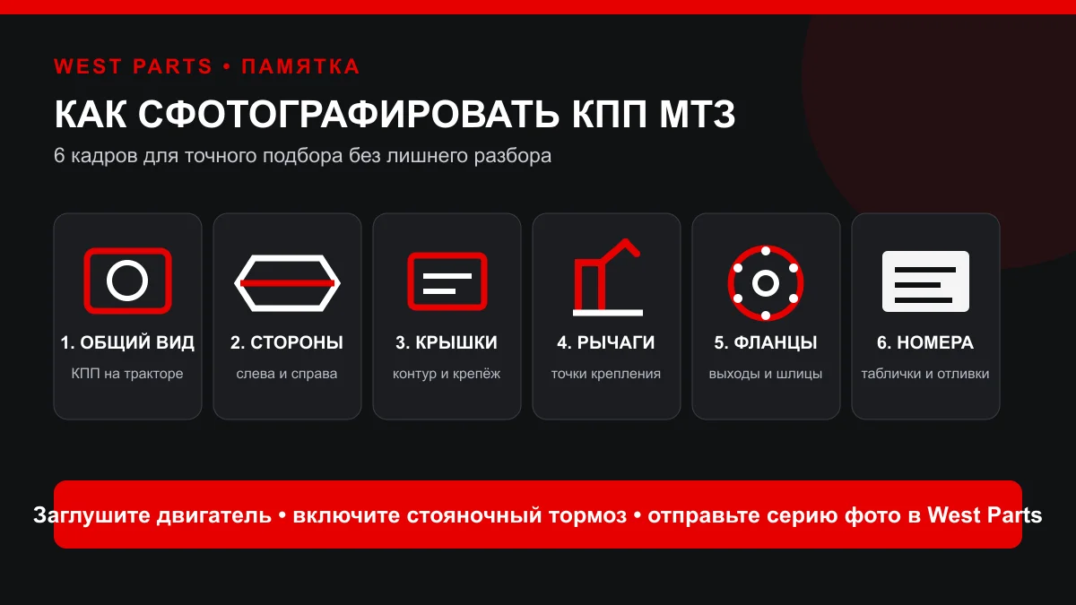 Памятка West Parts: какие фото КПП МТЗ нужны для точного подбора